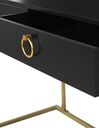 Home Office Desk / 2 Drawer Console Table Black with Gold WESTPORT_809739