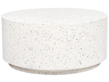 Okrągły stolik kawowy biały z efektem lastryko TREZZO