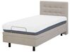 Fabric EU Small Single Adjustable Bed Beige DUKE_771757