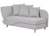 Left Hand Fabric Chaise Lounge with Storage Light Grey MERI II_881196