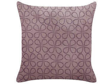 Velvet Cushion Geometric Pattern 45 x 45 cm Pink LARKSPUR