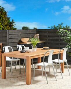 Puutarhatuoli muovi valkoinen/harmaa 4 kpl SPEZIA