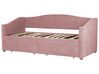 Rózsaszín kárpitozott kanapéágy 90 x 200 cm VITTEL_876405
