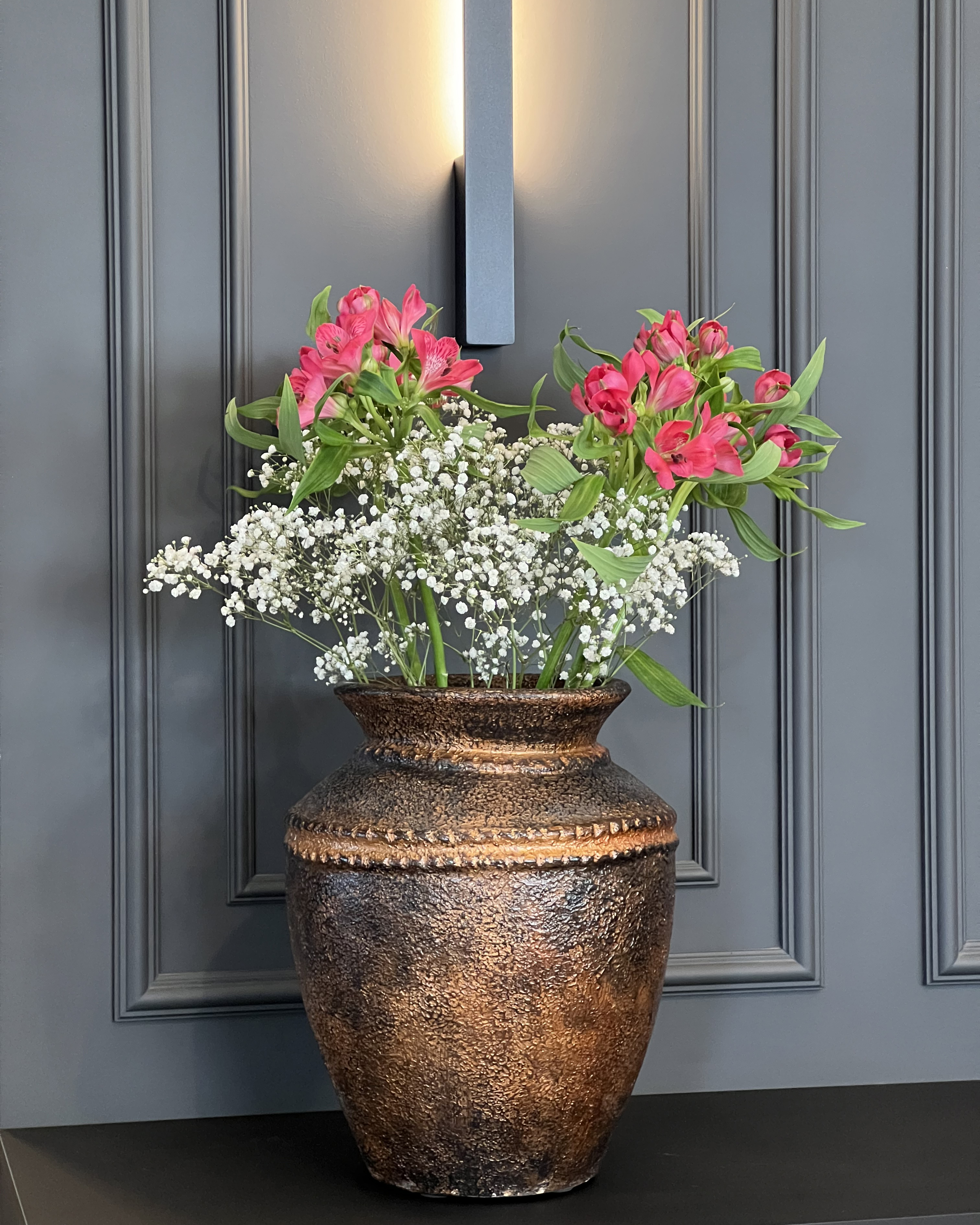Vase décoratif en terre cuite cuivre vieilli 40 cm PUCHONG_913528