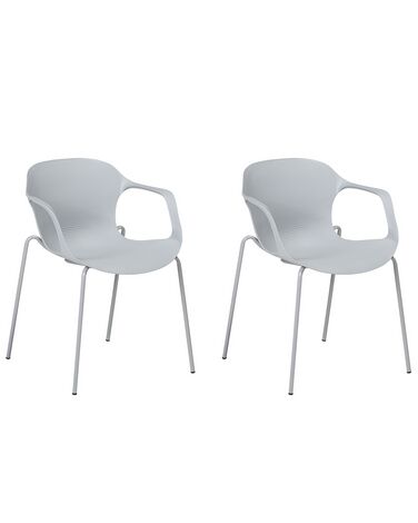 Set of 2 Dining Chairs Grey ELBERT