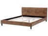 Faux Leather EU Super King Size Bed Brown FITOU_877069