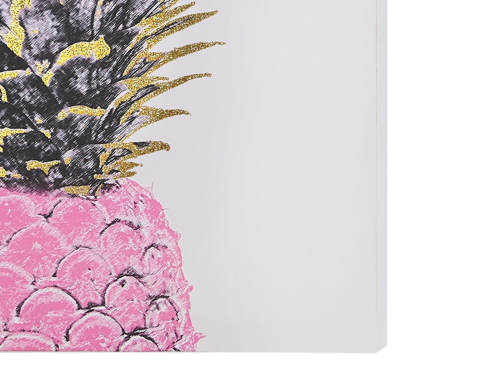 cm 30 30 rosa Set gold Ananas-Motiv / 3er Leinwandbild APESIKA x