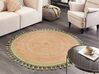 Okrúhly jutový koberec ⌀ 140 cm béžová a zelená MARTS_869926
