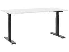 Työpöytä sähkösäädettävä valkoinen/musta 160 cm DESTIN II Työpöytä sähkösäädettävä valkoinen/musta 160 cm DESTIN II