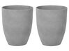 Conjunto de 2 vasos em pedra cinzenta 35 x 35 x 42 cm CROTON_841614