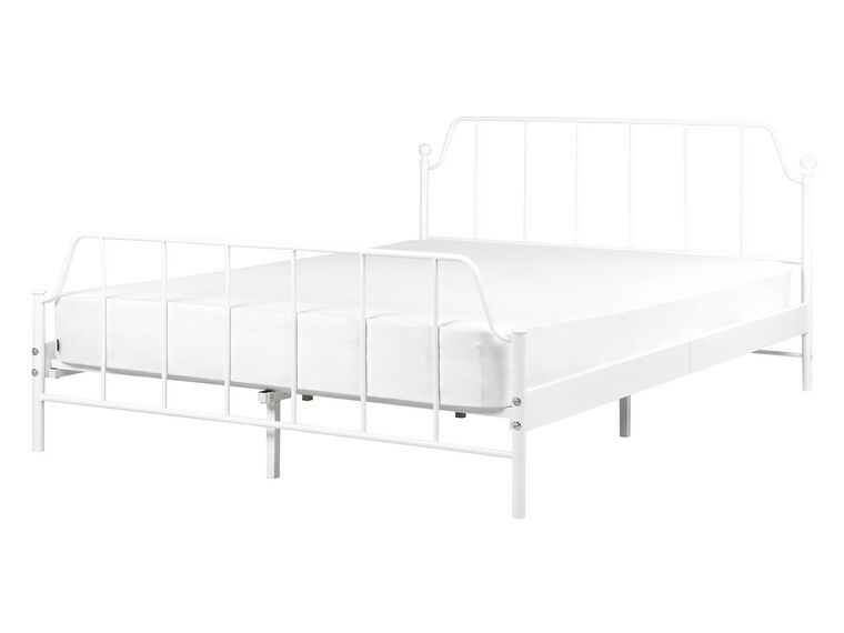 Łóżko metalowe 140 x 200 cm białe MAURESSAC_902753