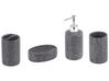 Lot de 4 accessoires de salle de bains en céramique gris foncé ILOCA_788728