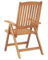 Set of 6 Acacia Wood Garden Folding Chairs with Taupe Cushions JAVA_803734