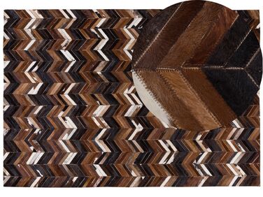 Tæppe 160x230 cm brun læder BALAT
