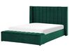 Zamatová posteľ s úložným priestorom 160 x 200 cm zelená NOYERS_834618