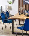 Set of 2 Velvet Dining Chairs Dark Blue JEFFERSON_860160