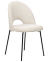 Set of 2 Fabric Dining Chairs Beige COVELO_860022
