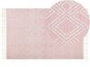 Teppich Wolle pastellrosa / weiß 200 x 300 cm Kurzflor ADANA_856171