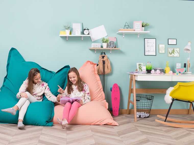 Large Bean Bag Cover 140 x 180 cm Pink FUZZY Beliani.co.uk