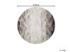 Round Cowhide Area Rug ⌀ 140 cm Brown and Beige DUTLAR _787146