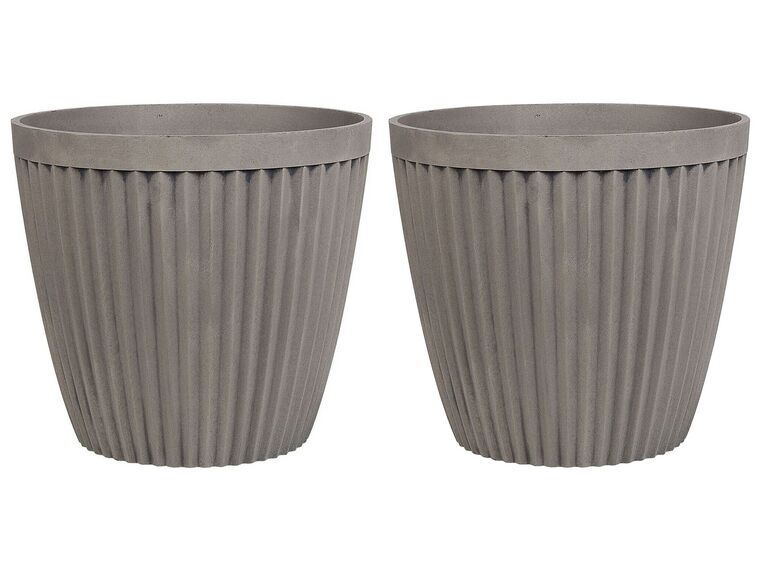 Conjunto de 2 vasos decorativos taupe ⌀ 44 cm POKA_850927