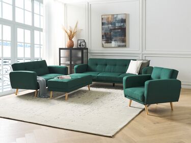 Living Room Fabric Sofa Set Green FLORLI