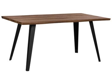 Jedálenský stôl 160 x 90 cm tmavé drevo/čierna WITNEY