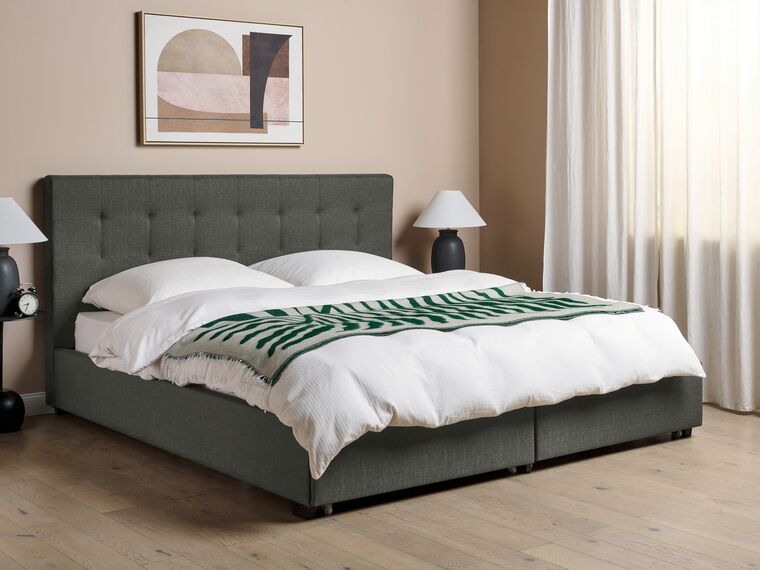 Letto contenitore 180 x 200 cm con testiera - Prese USB/Type-C