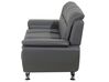 3 Seater Faux Leather Sofa Grey LEIRA_687438