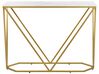 Console Table Marble Effect White with Gold HAZEN_873122