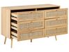 Rattan 6 Drawer Chest Light Wood PEROTE_841327