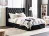 Zamatová posteľ s úložným priestorom 160 x 200 cm čierna LUBBON_833818