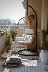 PE Rattan Hanging Chair with Stand Natural CASOLI_809890