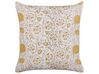 Cotton Cushion Floral Pattern 45 x 45 cm White and Yellow CALATHEA_839152
