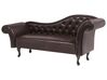 Right Hand Faux Leather Chaise Lounge Brown LATTES_697339