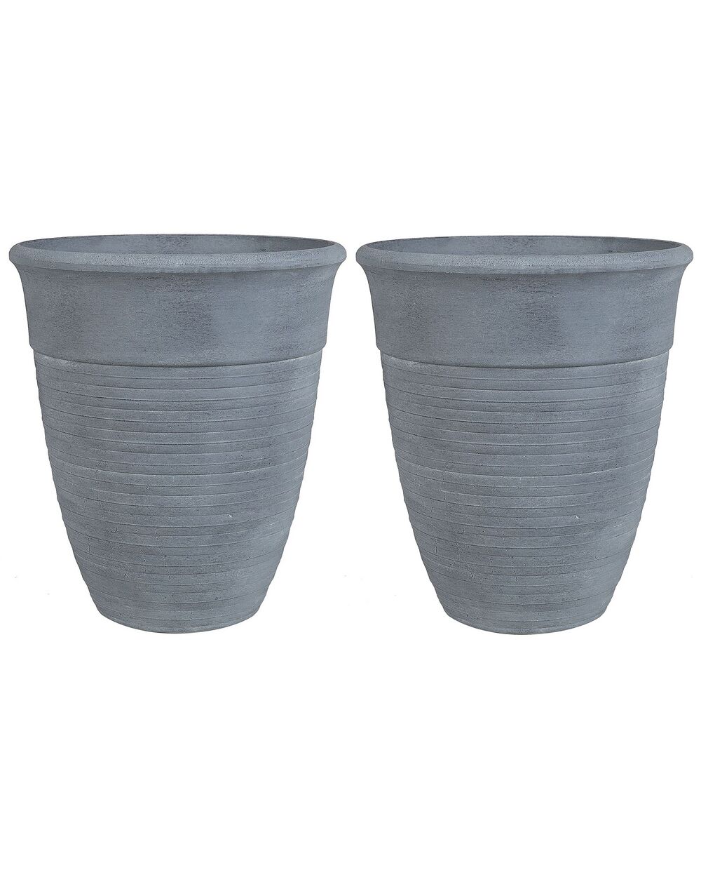 2 cache pots sur pied gris bois et gres
