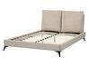 Corduroy EU Double Size Bed Taupe MELLE_882202