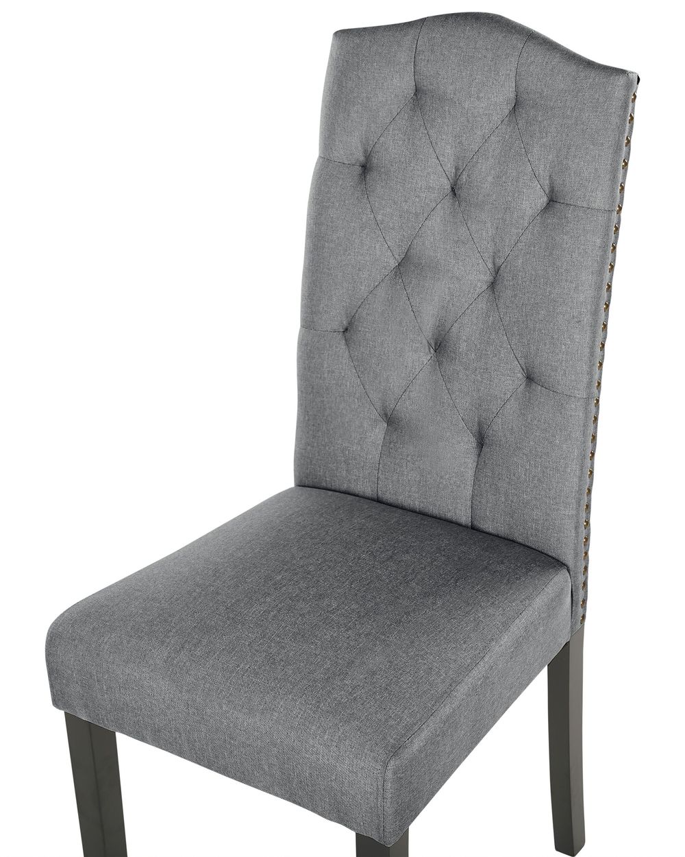 Set of 2 Fabric Dining Chairs Grey SHIRLEY Beliani.co.uk