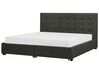 Fabric EU Super King Bed with Storage Dark Grey LA ROCHELLE_745730