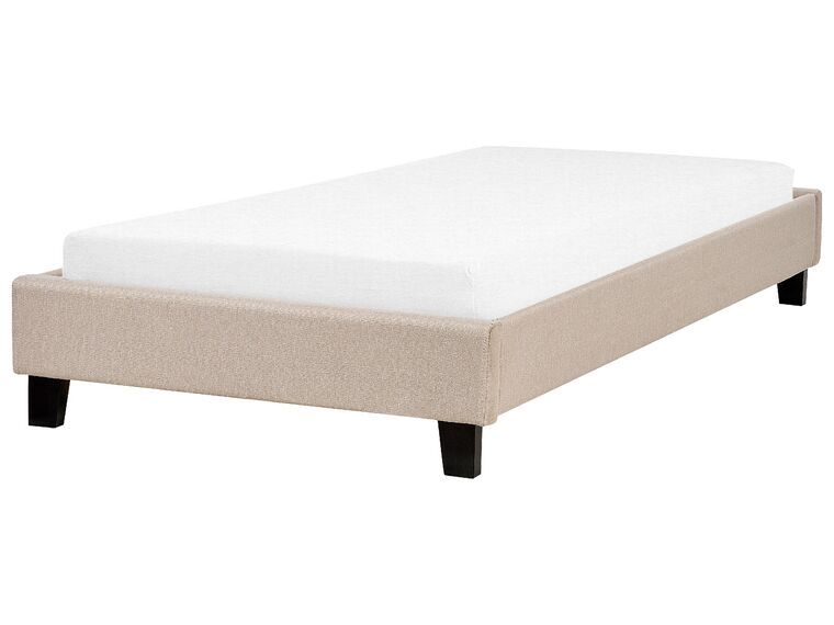 Fabric EU Single Size Bed Beige ROANNE_721487