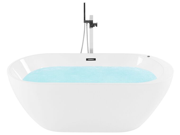 Freestanding Whirlpool Bath with LED 1700 x 800 mm White NEVIS_798684