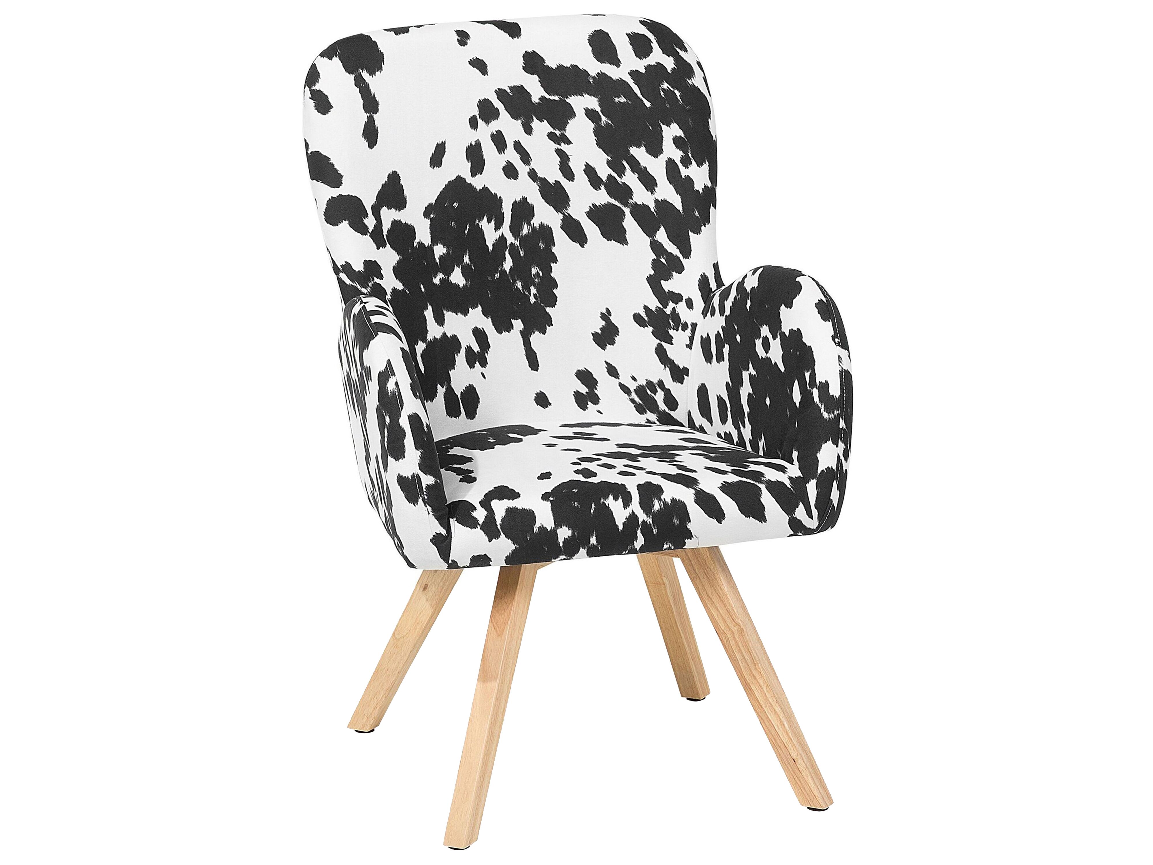 Fabric Armchair Black and White BJARN | Beliani.co.uk