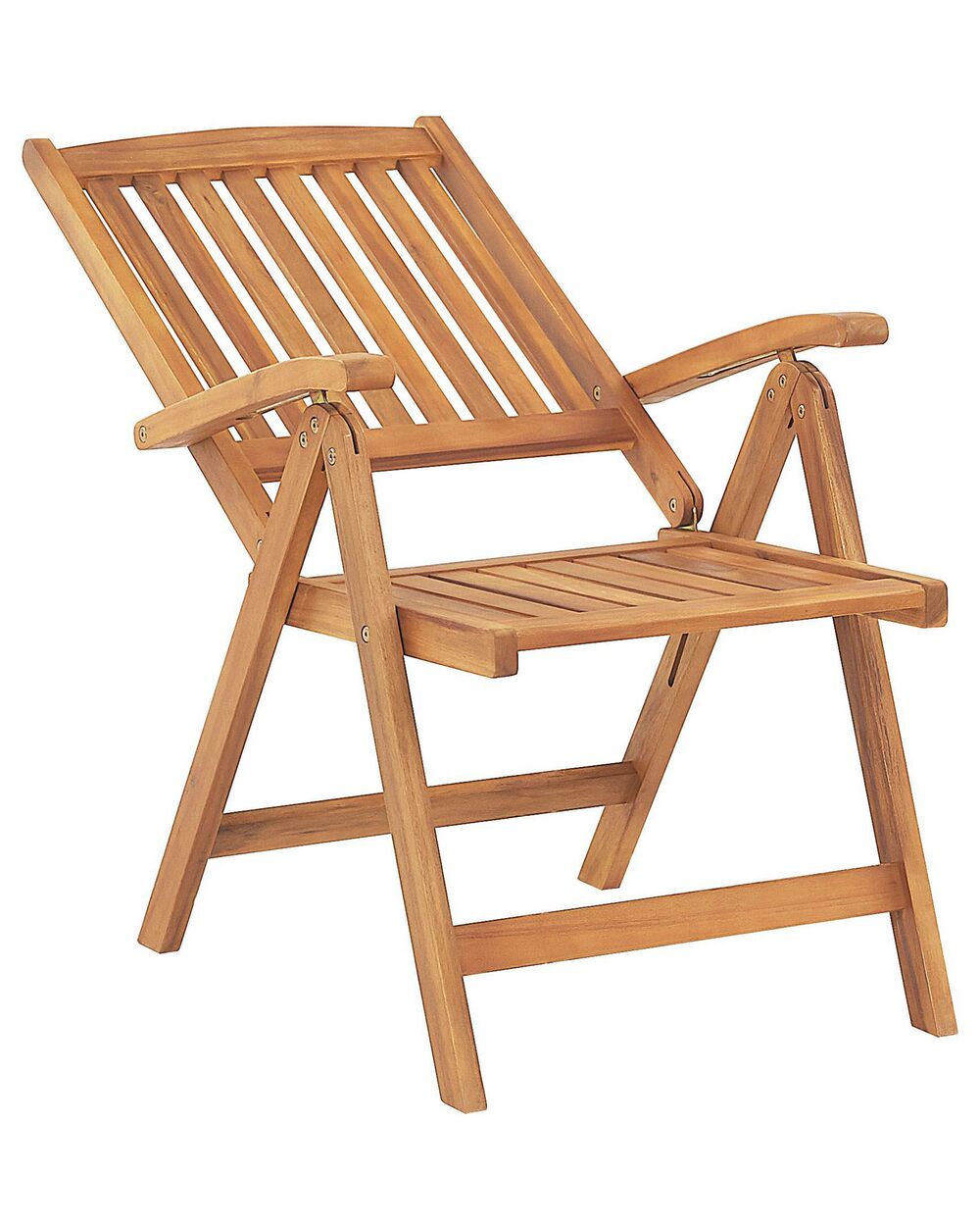 Set of 2 Acacia Wood Garden Folding Chairs with Blue Cushions JAVA