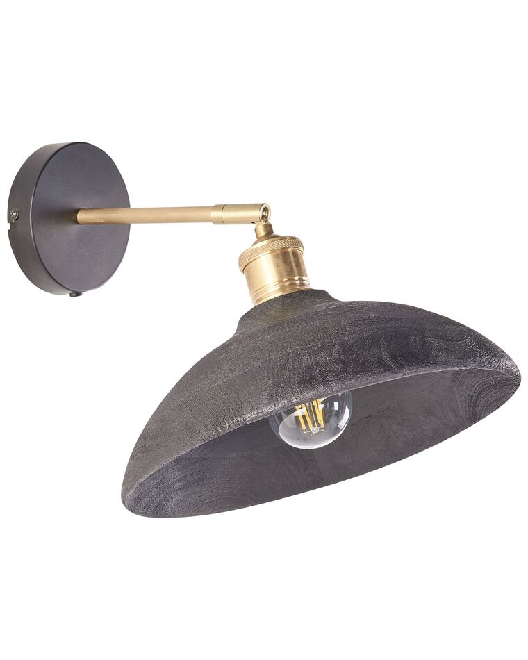 Nástěnná lampa z mangového dřeva černá YERALA_867911
