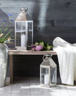 Lyhty ruostumaton teräs hopea 40 cm BALI Lyhty ruostumaton teräs hopea 40 cm BALI