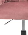 Krzesło biurowe regulowane welurowe różowe VENICE_868455