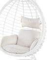 PE Rattan Hanging Chair with Stand White FANO_724374