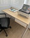 1 Drawer Home Office Desk 120 x 60 cm Light Wood and White QUITO_915856