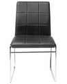 Set di 2 sedie da pranzo  pelle sintetica nero e metallo KIRON_682114