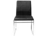 Conjunto de 2 sillas de comedor de piel sintética negro/plateado KIRON_682114